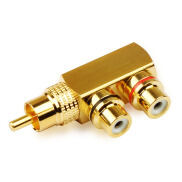 2 Cái Bộ Chuyển Đổi Âm Thanh AV 1 RCA Đực Sang 2 RCA Cái Đầu Cắm Bộ Chia