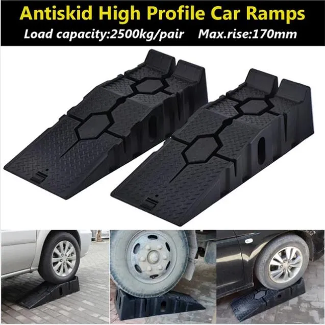 1PC Black 2500KG Heavy Duty Car Ramps 900Mm Long Antiskid Working Ramp
