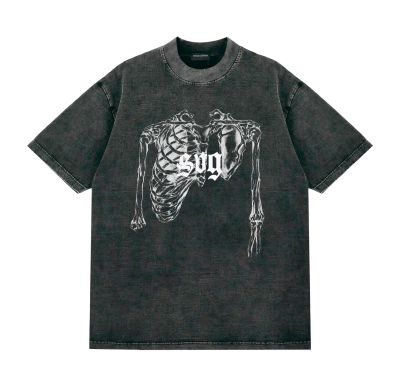 SAVAGE.BKK - SKELETON FADED BLACK T-SHIRT