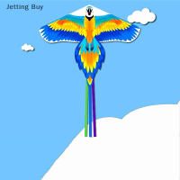 Jettingbuy ว่าวนกแก้วไนลอนสำหรับเด็ก,3D 1.4M ลายมังกรนางเงือกเล่นว่าวนกยูง