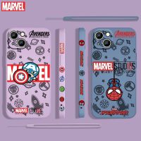 [Hot K] ฮีโร่มาร์เวลสไปเดอร์แมนสำหรับ Apple iPhone 14 13 12 Mini 11 Pro XR MAX XR X 8 7 6S SE Plus เชือกเคสโทรศัพท์ซิลิโคนเหลวด้านซ้าย