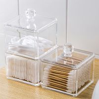 ☄ Acrylic Cotton Swabs Storage Holder Box Portable Transparent Makeup Cotton Pad Cosmetic Container Jewelry Organizer Case