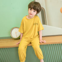 2021 Summer Kid Pajamas Set Boys Girls Modal Solid Pyjamas Top and Pants Unisex Clothes Toddler Clothing Sleepwear Homewear