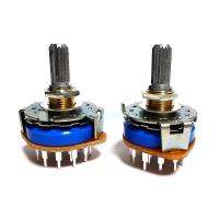 1pc ALPS Band Rotary Switch SRRM433700  4 Pole 3 Position Amplifier Signal Switch 20mm Serration Shaft