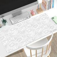 Black &amp; White Contour Lines Mouse Pad Gamer XL Large HD Mousepad XXL โต๊ะ Mats Playmat สำนักงานยางธรรมชาติพรมกันลื่น