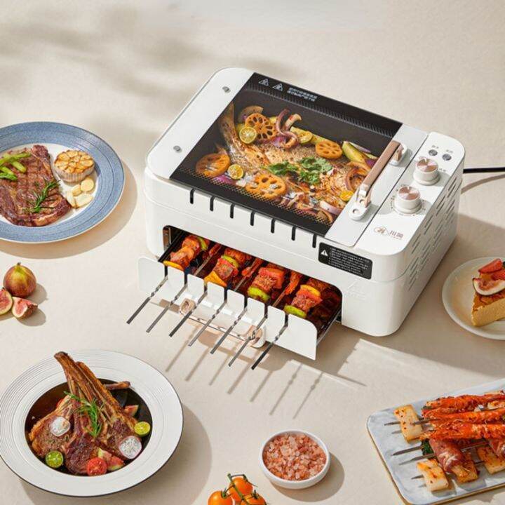 Indoor Grill Machine Barbecue Plate Electric Roaster Pan Small Stove ...