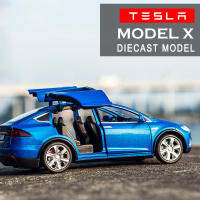 1/32 TESLA โมเดล X MPV รถยานพาหนะจำลองอัตโนมัติรถบรรทุกรถบัสของเล่นหล่อขึ้นรูปพร้อมประตูหล่อโมเดลรถอัลลอยเสียงและเบาเปิดใช้งานของตกแต่งของขวัญคอลเลกชัน