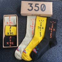 【Sock shop】3คู่ผู้ชาย39; S ถุงเท้าฮาราจูกุย้อนยุค Travis Cott ลูกเรือกระบองเพชรแจ็คสนุกถุงเท้าถนนฮิปฮอปแฟชั่นกีฬาถุงเท้าบาสเกตบอล