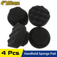 4PCS 4” Ultra Soft Foam Detailing Wax PadCars Wax Applicator Round Shaped Foam Sponge Handheld Cleaning Tool For Automotive