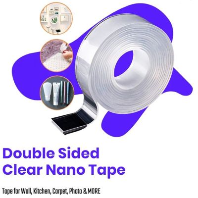 1-3M 50/30mm Nano Double Sided Monster Tape Transp -Adhesive Adhesiva Gadgets Home Waterproof Reusable Non-marking Tape Heat Res Adhesives Tape