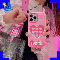 【Lanz 】ตุ๊กตาบาร์บี้เลิฟเคสโทรศัพท์มือถือสำหรับ Apple 11/12/13/14 Promax