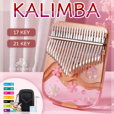 Kalimba 1721นิ้วหัวแม่มือที่สำคัญเปียโนอีพ็อกซี่เรซิ่นคาลิมบาแป้นพิมพ์เครื่องดนตรีแบบพกพา Mbira นิ้วเปียโนของขวัญสำหรับเด็กผู้ใหญ่