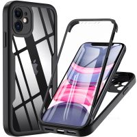 360 Degree Case For iPhone 14 13 12 11 Pro Max 14 Plus XS MAX XR Transparent Cover Full Body Rugged Built-in Screen Protector