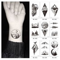 【hot】❡  5Pcs/Set Temporary Stickers Mountain Pattern Disposable Makeup tatouage temporaire