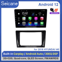 Seicane 9นิ้ว 2.5D QLED หน้าจอสัมผัส Android 12.0 หัวหน้าหน่วยเครื่องเล่นวิทยุ 2016 HYUNDAI I40 GPS นำทางบลูทู ธ ระบบเสียงรถยนต์สนับสนุน Mirror-Link 4G WiFi