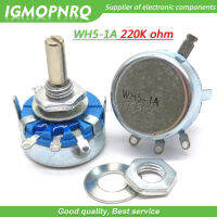 2Pcs WH5-1A 220K Ohm 3-Terminals รอบเพลา Rotary Taper Carbon Potentiometer WH5 IGMOPNRQ