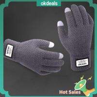 OKDEALS Fashion Winter Warm Smart Phone Tablet Knitted Gloves Touch Screen Gloves Thicken Full Fingers