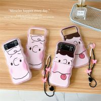 เคสโทรศัพท์การ์ตูนรูปหน้าเด็กผู้หญิงเด็กผู้ชายน่ารักสำหรับ Samsung Galaxy Z Flip 5 4 3ฝาหลังป้องกันสำหรับ Zflip3 Zflip4 Zflip5เคส