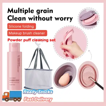 Mini Electric Makeup Brush Cleaner Makeup Sponge Washing Machine Dollhouse  Toy Cosmetic Brush Powder Puff Washer Beauty Cleaning Makeup Tool