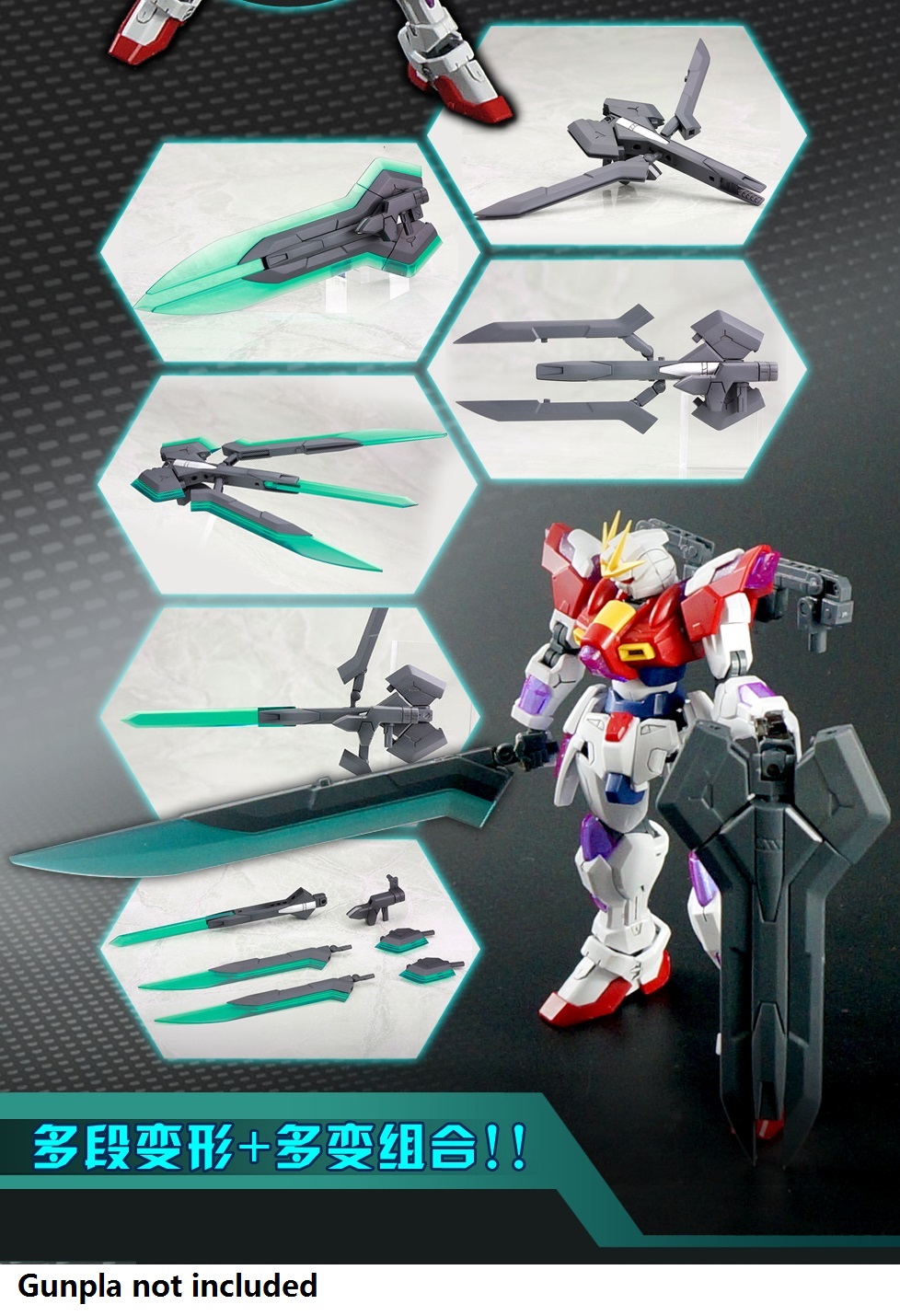 JOKER Heavy Weapon Multi Shape Tearing Sword for Bandai 1/144 RG HG Gundam* 