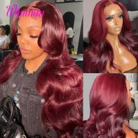 【LZ】﹉❦☊  Burgundy 99J Body Wave Lace Front Human Hair Wigs 13x4 HD Transparent Lace Frontal Wig 4x4 HD Lace Closure Wig Human Hair