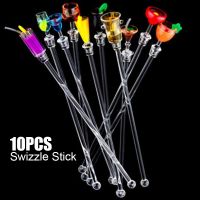 10Pcs Cocktail Agitator Juice Drink Stirrers Stir Swizzle Bar Sticks Gin Spoon