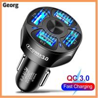 GEORG 5V 9V 12V Adapter Travel charger 4 USB Car Charger Dual USB Port Car Quick Charger QC3.0 Car Charger