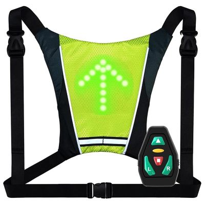 LED Bike Turn Signal Backpack,LED Bicycle Turn Signals Vest,Rechargeable Reflective Backpack with Direction Indicator