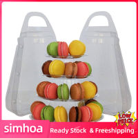 Simhoa 4XMacaron Tower Display Box Macaron Stand สำหรับมาการองฝรั่งเศสปาร์ตี้4ชั้น