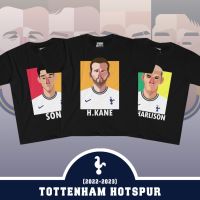 เสื้อยืดคอกลมPSM เสื้อยืดลายนักฟุตบอล เสื้อบอลฮอตสเปอร์ 2022/23 สีดำ S-5XL