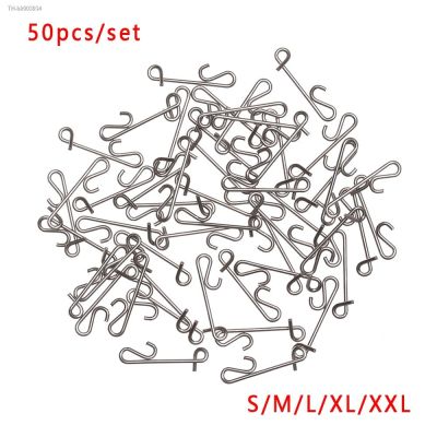 ❀✇ 50 Pcs 5 Sizes Durable Stainless Steel Snap Knotless Connectors Fishing Line Wire Connector Fishing Pin Carp Fishing Accessories