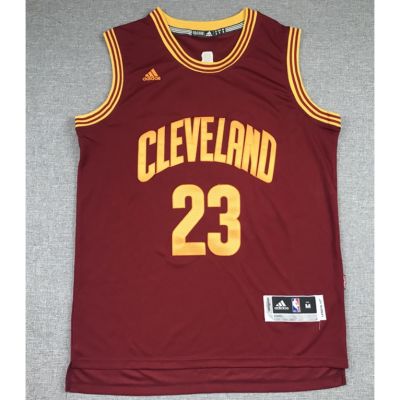 2015 ฤดูกาลใหม่ NBA ผู้ชาย Cleveland Cavaliers #23 เสื้อกีฬาบาสเก็ตบอล ปักลาย LeBron James สีแดง