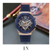 ĐỒNG HỒ NAM GUESS BLUE SILICONE STRAP ROSE GOLD