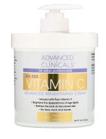 (นำเข้าจาก USA) Advanced Clinicals, Vitamin C, Advanced Brightening Cream, 16 oz (454 g)