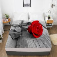 3D Fitted Sheet Custom Single Double King Size Mattress Cover With Elastic Bed Sheet 180x200 Bedding Rose Microfiber Drop Ship