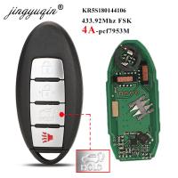 JHTJHNDTGFJHND Jingyuqin S180144106 433เมกะเฮิร์ตซ์4A-PCF7953M Keyless สมาร์ทรถระยะไกล Key Fob สำหรับ Nissan Rogue X-Trail 2014 2015 2016 KR5S180144106