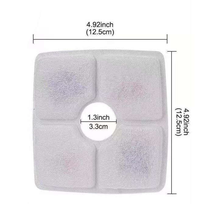 smilewil-แผ่นกรองน้ําพุแมว-ไส้กรองน้ำพุแมว-อะไหล่น้ำพุแมว-แผ่นกรองน้ำพุ-น้ำพุแมว-4-ชิ้น