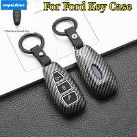 【 Xps】car Key Remote Case ซิลิกาเจล ABS คาร์บอนพร้อมพวงกุญแจสำหรับ Ford Focus 3 4 ST Mondeo MK3 MK4 Fiesta Fusion Kuga 2013 2014 2015 2017 2018