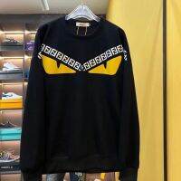 Fendi Sweatshirt Autumn New Short-sleeved Fashion Round Neck Monster Eyes Double F Men and Women with The Same Korean Top.