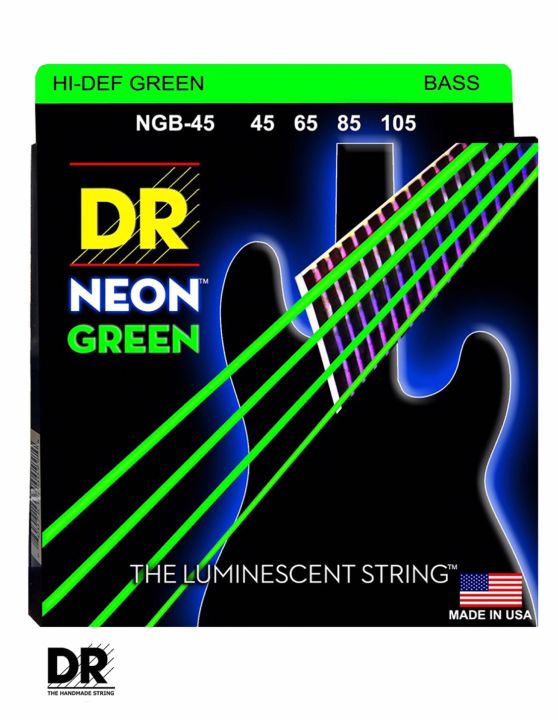 dr-strings-ngb-45-สายกีตาร์เบส-4-สาย-แบบเคลือบ-สีเขียวเรืองแสง-medium-45-105-made-in-u-s-a