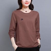 COD DSGTREYTTRYUII ●COSHOP● เสื้อยืด เกาหลี คอกลม แฟชั่น เสื้อKorean Fashion loose Plus Size Shirt Fashion Casual Loose Tops Long Sleeve T-shirt Baju Lengan Panjang