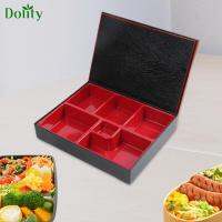 Dolity กล่องเบนโตะญี่ปุ่นถาดซูชิญี่ปุ่น6ช่องสำหรับบ้านปิกนิกสำนักงาน