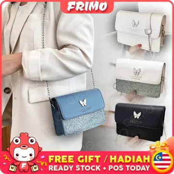 Women Pearl Chain Shoulder Underarm Bags Casual Ladies Embroidery Thread  Crossbody Bags Female Butterfly Handbags and Purses