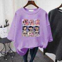 【New】The Powerpuff Girls Korea Ulzzang Harajuku Summer Short Sleeve Fashion Tops Vintage Loose Casual T-shirt Graphic T Shirts