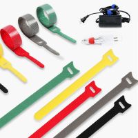 Hot 100pcs 1.2X15CM Adhesive Fastener Tape Reusable ties Hook and Loop fastener Tape Nylon velcros Cable Ties velcros Strap wire