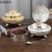 hotx【DT】 Luxury European and Seasoning Pot High-end Bowl Storage Flip