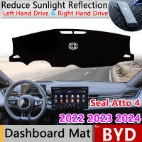 ผ้าคลุมแผงหน้าปัดรถยนต์สำหรับ BYD Seal Atto 4 2022 2023 2024แผ่นป้องกันการเสื่อกันลื่น