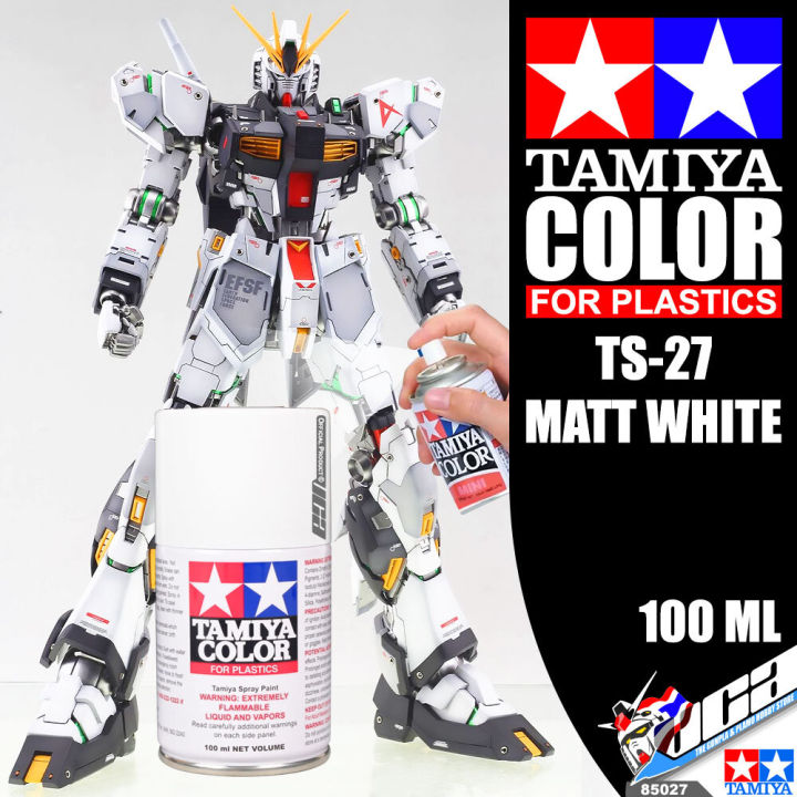 tamiya-85027-ts-27-matt-white-color-spray-paint-can-100ml-for-plastic-model-toy-สีสเปรย์ทามิย่า-พ่นโมเดล-โมเดล-vca-gundam