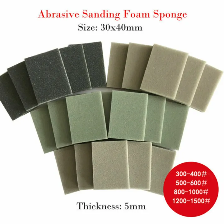 10 X FINE WET DRY FOAM SANDING BLOCKS ABRASIVE SANDPAPER GRADES PADS