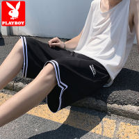 Playboy Shorts Mens Summer Outdoor Fashion ins Casual Cropped Pants Loose Ice Silk Thin Beach Pants